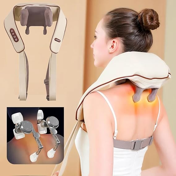 💆♀️🔥 Masajeador Eléctrico de Cuello, Espalda y Hombros con Calor Infrarrojo
