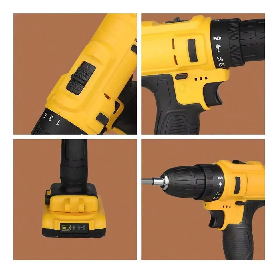 🔧 Barreno Inalámbrico de Dos Baterías + Kit Completo – Potencia y Libertad de Movimiento 🔋