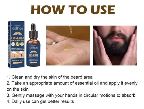 Combo Poder Varonil : Eelhoe Beard Enhance Oil + DeXe Black Hair Shampoo