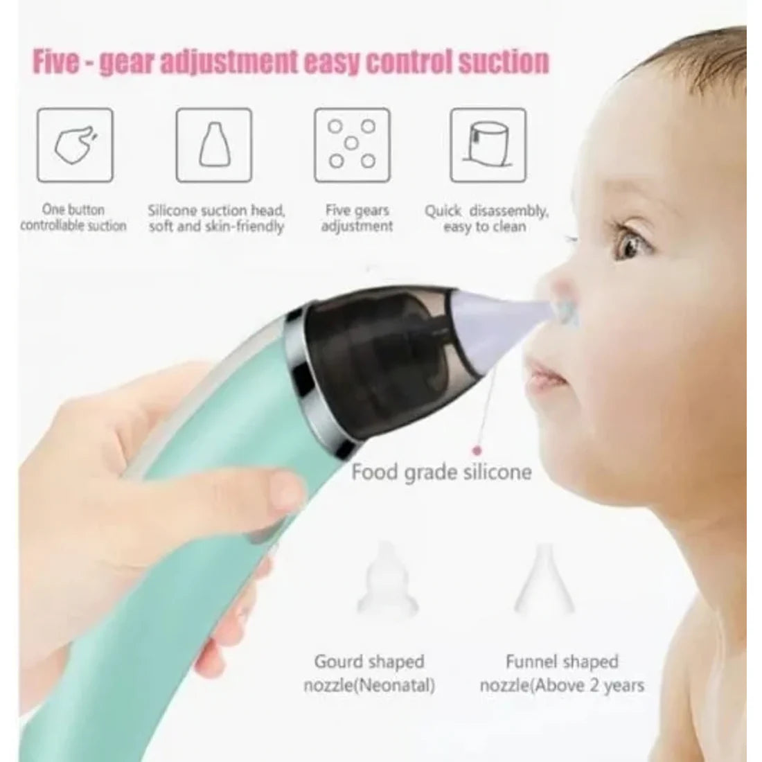 👶🍼 COMBO CUIDADO INFANTIL – Termómetro Digital + Aspirador Nasal Eléctrico 💙