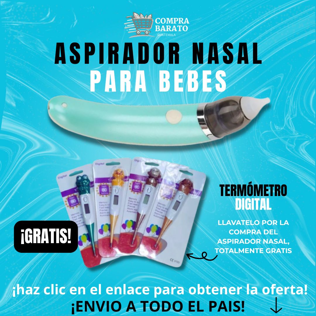 👶🍼 COMBO CUIDADO INFANTIL – Termómetro Digital + Aspirador Nasal Eléctrico 💙